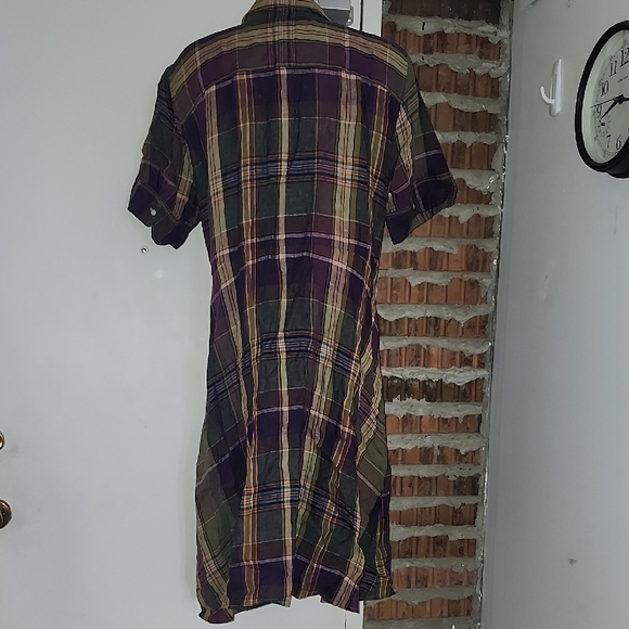 Lauren Ralph Lauren Multicolor Plaid Dress Tie Belt Button Down Size 18W 18+ 40 - Picture 4 of 7